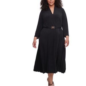 Tommy Hilfiger Belted Pleated-Skirt Dress